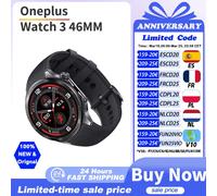 Montre connectée OnePlus Watch 3 version globale, écran AMOLED de 1,5 pouces, mémoire de 32 Go, Snapdragon W5, Wear OS par Google, IP68 Obsidian