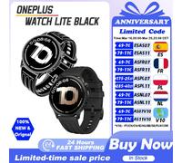 Montre connectée OnePlus Watch Lite version globale, écran AMOLED 1,46'', jusqu'à 10 jours d'autonomie, GPS double bande, montre pour homme black steel