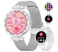 montre connectée pour femme, 1,19" AMOLED, avec appels WhatsApp, fitness 120+ sportives, cycle menstruel, moniteur de fréquence cardiaque, IP68 étanche, montre intelligente"}