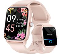 Montre connectée pour femme avec écran HD de 1,8 pouce, Alexa, suivi d'activité et de cycle menstruel, rose pour un usage quotidien