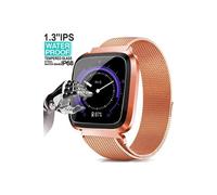 Montre Connectée pour Femmes Homme Sport Avec IP67 Etanche Multifonction Podomètre Chronomètre pour iOS Android-Or