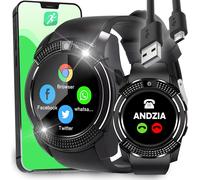 Montre Connectée Pour Homme Et Femme - 1,54"" - Podomètre - Fréquence Cardiaque - Moniteur De Sommeil - 380 Mah - Chronomètre - Pour Android - Noir