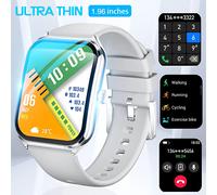 Montre Connectée Pour Hommes Et Femmes, Écran Incurvé Ultra-Fin, Écran Pixel Amoled De 1.96 Pouces, Appel Bluetooth, Ip68, Pour Huawei, Nouveau, 2025.Silver.Ultrathin Ultra