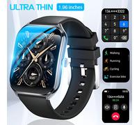 Montre Connectée Pour Hommes Et Femmes, Écran Incurvé Ultra-Fin, Écran Pixel Amoled De 1.96 Pouces, Appel Bluetooth, Ip68, Pour Huawei, Nouveau, 2025.Black.Ultrathin Ultra