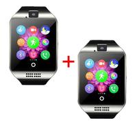 Montre Connectée Q18 Pour Téléphones Android Et Ios,Avec Fonction Appel,Moniteur D'activité Physique,Prise En Charge De Carte Sim Tf,Message Push,Caméra,2 Pièces - Type Double Silver