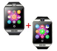 Montre Connectée Q18 Pour Téléphones Android Et Ios,Avec Fonction Appel,Moniteur D'activité Physique,Prise En Charge De Carte Sim Tf,Message Push,Caméra,2 Pièces - Type Black And Silver