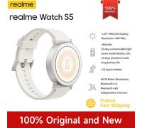 Montre connectée realme Watch S5, écran AMOLED 1,43 pouces, résistance à l'eau 5ATM, autonomie de 20 jours, 110 modes sportifs Sand White