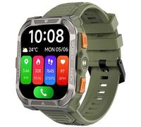 Montre Connectée Robuste Blackview W80 Pro Smartwatch Bluetooth 900mAh,1.91" 100 Sports mode avec LED Lamp,GPS - Vert