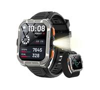 Montre Connectée Robuste W80 Pro Smartwatch Bluetooth 950mAh,1.91" 100 Sports mode avec LED Lamp,GPS - Noir