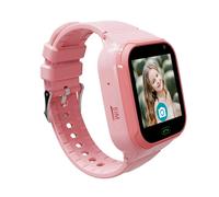 Montre connectée rose pour enfants avec appels vidéo, chat vocal, alarme GSM, carte SIM, caméra, appel