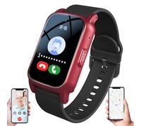 Montre Connectée Senior, avec Détection De Chutes, Alarme Personnelle Sos, Traceur Gps, Appel Vidéo HD, Rappel De Prise De Médicaments, étanche Ip67, Dispositif D'alerte De Chute Pour Seniors Red