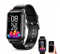 Montre Connectee Senior Detection Chute Appel SOS Urgence Suivi Black | Frequence Cardiaque Pression Arterielle Temp Corporelle Bracelet Silicone Cadeau Ideal Parents Grand Parents