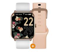 Montre CONNECTEE Smart One Rose Or Bracelets Blanc ET Rose