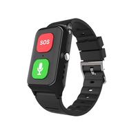 Montre connectée SOS avec détection des chutes pour seniors, traceur GPS 4G, conception étanche avec suivi de localisation, alertes d'urgence, idéale pour les personnes âgées atteintes de démence