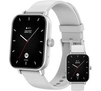 Montre Connectée Square Argentée, Avec Bracelet En Silicone Blanc Homme Femme, Suivi Activité Et Sommeil[MON9263691]