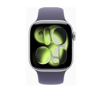 Apple Watch Series 11 GPS + Cellular - 42mm - Boîtier Silver Aluminium - Bracelet Purple Fog Sport Band - S/M