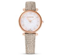 Montre Crystalline wonder, Fabriqué en Suisse, Bracelet en cuir, Beige, Finition or rose OS