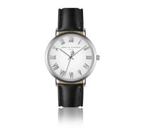 Montre cuir femme Amelia Parker Grand Blanc Black Argenté 36 mm