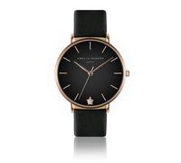 Montre cuir femme Amelia Parker Midnight Moon Black Noir 38 mm
