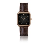 Montre cuir femme Amelia Parker Night Plaza Brown Doré 28 mm