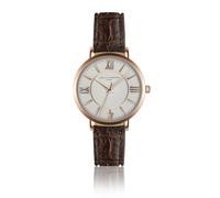 Montre cuir femme Amelia Parker Petite Classique Brown Doré 32 mm