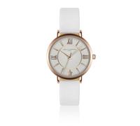 Montre cuir femme Amelia Parker Petite Classique White Doré 32 mm