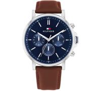 Tommy Hilfiger Montre Analogique Multifunction à Quartz pour Homme avec Bracelet en Cuir Marron - 1710585