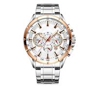 Montre d'affaires | Chronographe pour Homme | Bracelet mécanique Classique | Montre élégante pour Affaires, Enseignants et Professionnels | Accessoires élégants pour Les Hommes., Platine