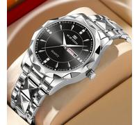 Montre d'affaires pour homme, VA VA VOOM, montre à quartz étanche en acier inoxydable avec calendrie