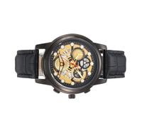 Montre D'affaires Pour - Quartz Étanche, Cadran Squelette De Style Vintage, Aiguilles Lumineuses, Affichage De La Date Et Du Jour, Montre Décontractée Et Formelle, Accessoire De Mode Pour Fête D