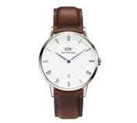 Montre - DANIEL WELLINGTON - 1120DW - Quartz - Cadran blanc - Bracelet cuir marron