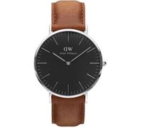 Montre Daniel Wellington Homme modèle Durham Argentée, Noire et Marron - DW00100132 40 mm