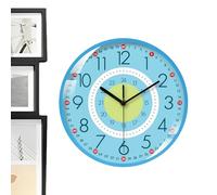 Montre d'apprentissage pour pour , montre d'apprentissage colorée de 10 pouces pour | 25 x 25 cm horloge murale pour horloge murale silencieuse et non encombrante pour