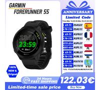 Montre de course GPS Garmin Forerunner 55 avec entraînements saisis quotidiens jusqu'à 2 semaines d'autonomie de la batterie Montre intelligente White
