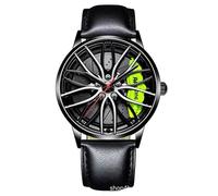 Montre de Jante pour Hommes Motorsport Watch 3D Wheel Design Custom Designer Watch with Mineral Glass Bracelet de Montre à Quartz