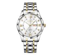 Montre de luxe pour homme (blanche), calendrier d'affaires, quartz, lumineuse, étanche, 100 % neuve