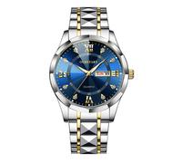 Montre de luxe pour homme (bleue), calendrier d'affaires, quartz, lumineuse, étanche, 100 % neuve
