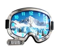 Montre de mur personnalisée sur le thème des gants de ski avec nom personnalisé, décor mural de gants de neige pour la maison, la chambre et le salon, cadeau de Noël et d'anniversaire pour les