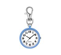 Montre de Poche à Clip Montre de Poche à Quartz avec Boucle à Clé Montre Numérique à Clip pour Infirmières Médecins Bleu + Blanc