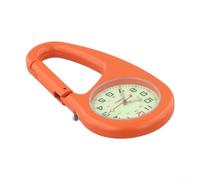 Montre de poche à mousqueton avec boussole pour escalade et randonnée - Montre à quartz lumineuse à clipser Outil de navigation extérieure 73 mm Noir (orange)