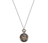 Montre de Poche à Quartz Creuse Rétro en Alliage, Chaîne | Style Classique Délicat, Couleur Café, Portable en Pendentif, pour Collection et Tenue Quotidienne