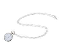 Montre de Poche Argentée à Suspendre, Alliage et Verre, Style Simple | Cadran Romain Décoratif, Chaîne Intégrée, Format Pendentif Pratique, Finition Brillante, pour Port Quotidien