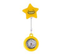 Montre de Poche D'infirmière Télescopique, Dessin Animé, Plastique Jaune | Affichage Suspendu pour Médecin et Personnel Soignant, Précision Horaire, Style Simple, Format Portable