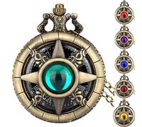 Montre de poche lisse - Montre de poche à échelle de chiffres romains, montre de poche en alliage avec chaîne, montre classique légère en pierre précieuse, montre mécanique vintage en cuivre pour la