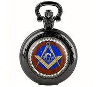 Montre de poche maçonnique vintage à quartz avec symbole G, boîtier en alliage, affichage analogique