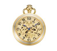 Montre de poche mécanique dorée découverte phase lunaire cadran arabe montre de poche mécanique homme montre de poche mécanique montre de poche mécanique montre de poche mécanique avec support de
