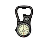 Montre de poche noire à mousqueton avec boussole et décapsuleur, pour médecins, infirmières et ambulanciers.