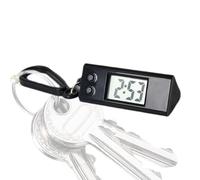 Montre de poche numérique, pendentif de montre porte-clés à écran transparent avec affichage précis de l'heure, 2,05 x 0,79 x 0,87 pouces, fonctionnement calme pour étudiants, petit anneau en L, noir