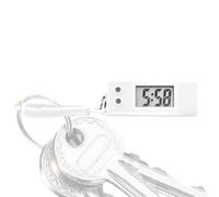 Montre de poche numérique, pendentif de montre porte-clés à écran transparent avec affichage précis de l'heure, 2,05 x 0,79 x 0,87 pouces, fonctionnement calme pour étudiants, petit anneau en L, Blanc