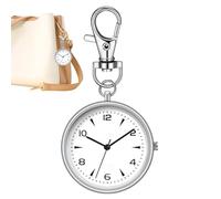 Montre de poche, porte-clés rond avec clip, 8,2 x 4,9 x 0,7 cm, horloge silencieuse portable, design compact et léger, idéale pour les voyages, l'extérieur, la maison, le lieu de travail, l'école, le